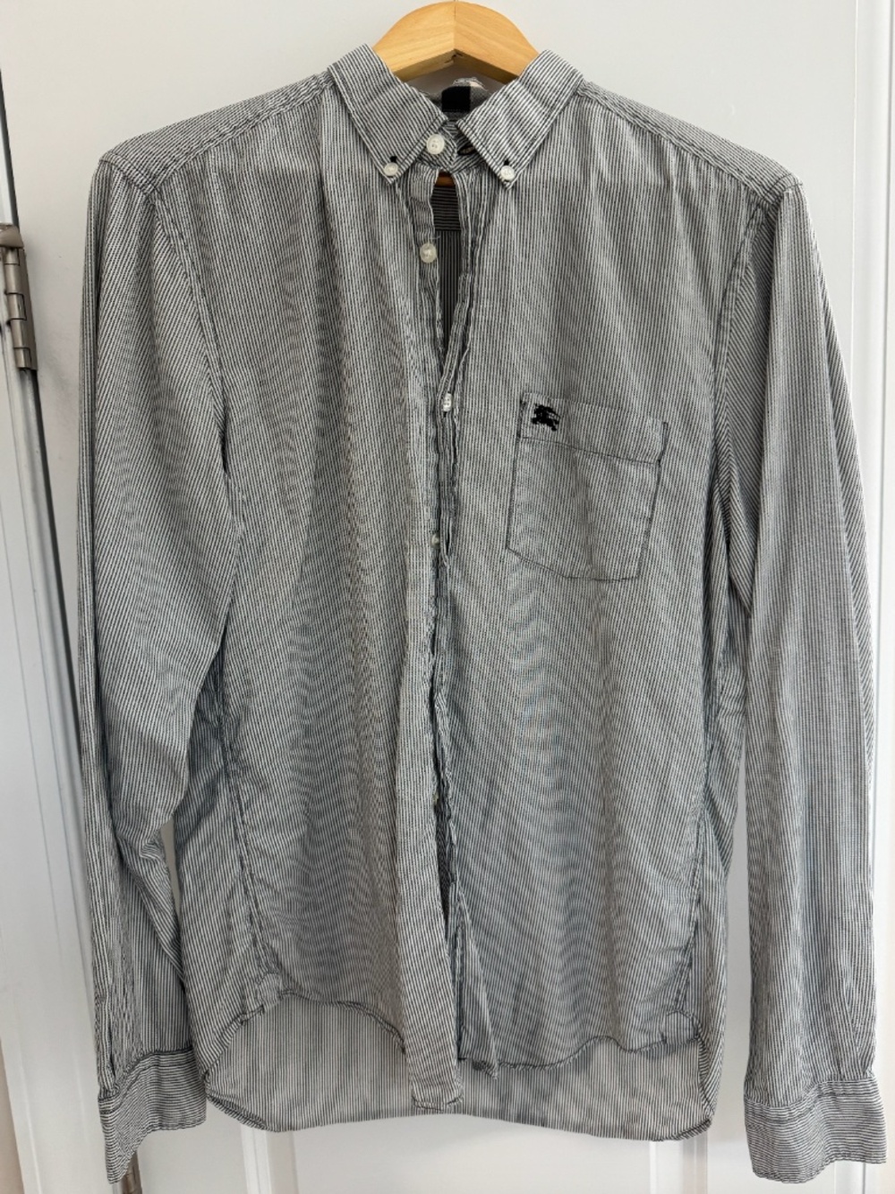 Mens Burberry Long-Sleeve Cotton Button Up